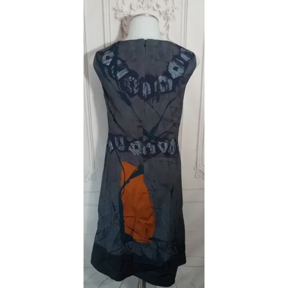 ❌ SOLD ❌ Piazza Sempione Italy Navy Midi Shift Dress Pockets Lined - Picture 4 of 7